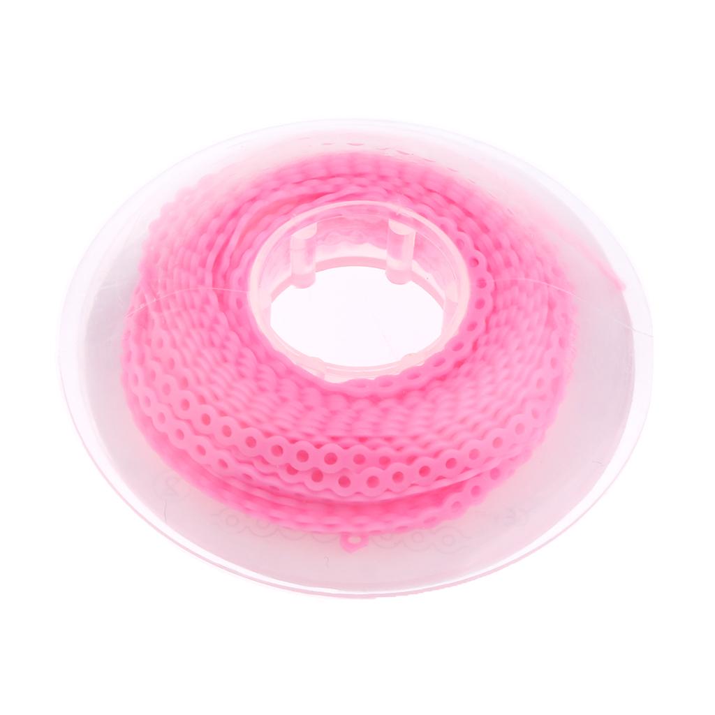 Dental Orthodontic Power Chain Elastic Rubber Band Long Spool Pink