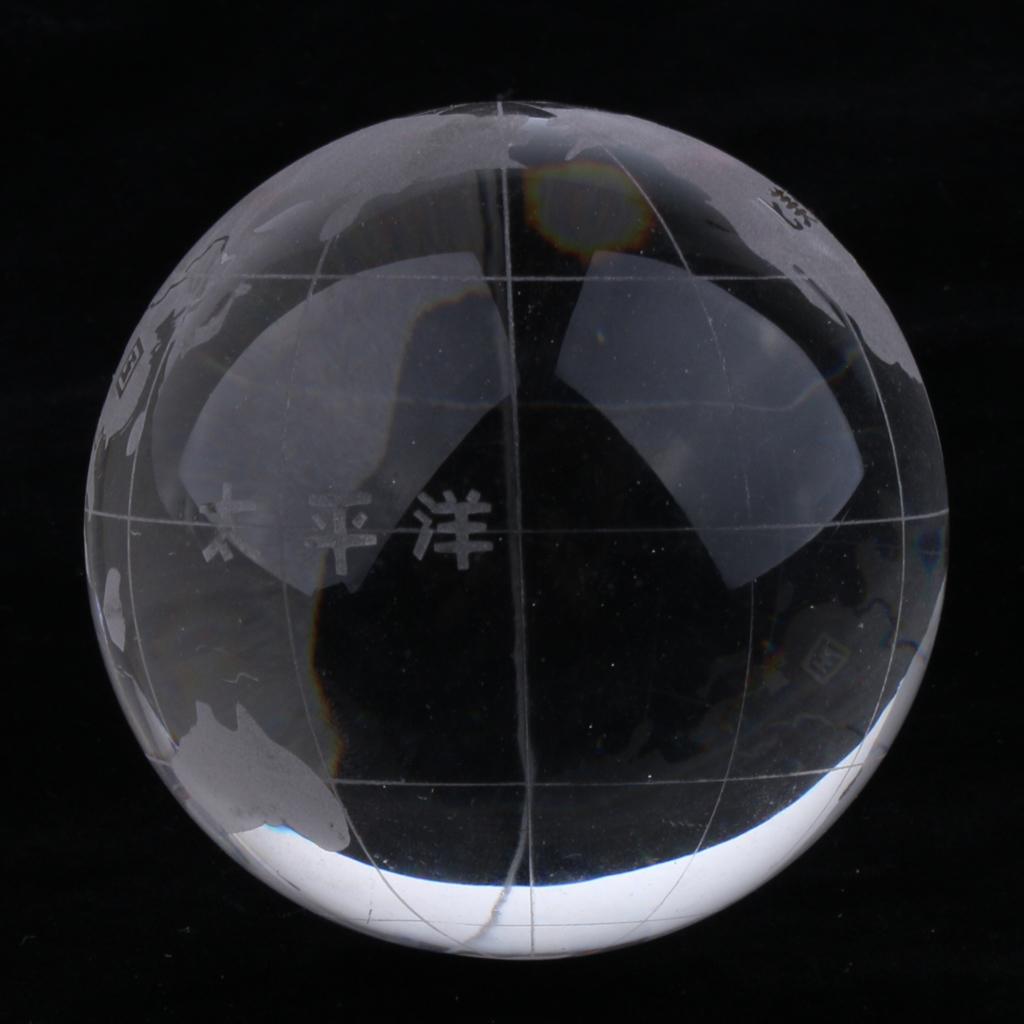 Silver Stand Crystal  World Globe Wedding Gift Paperweight  150mm height