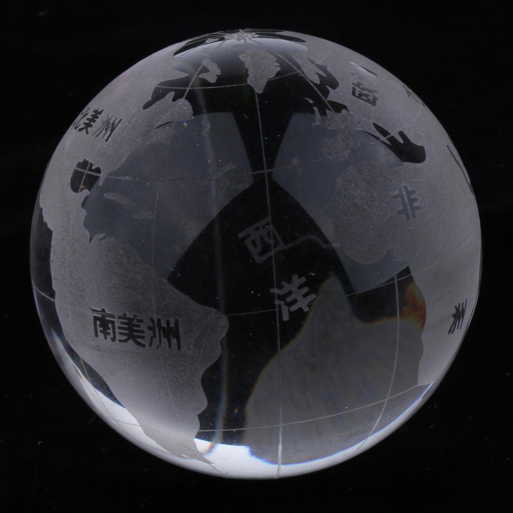Silver Stand Crystal  World Globe Wedding Gift Paperweight  150mm height