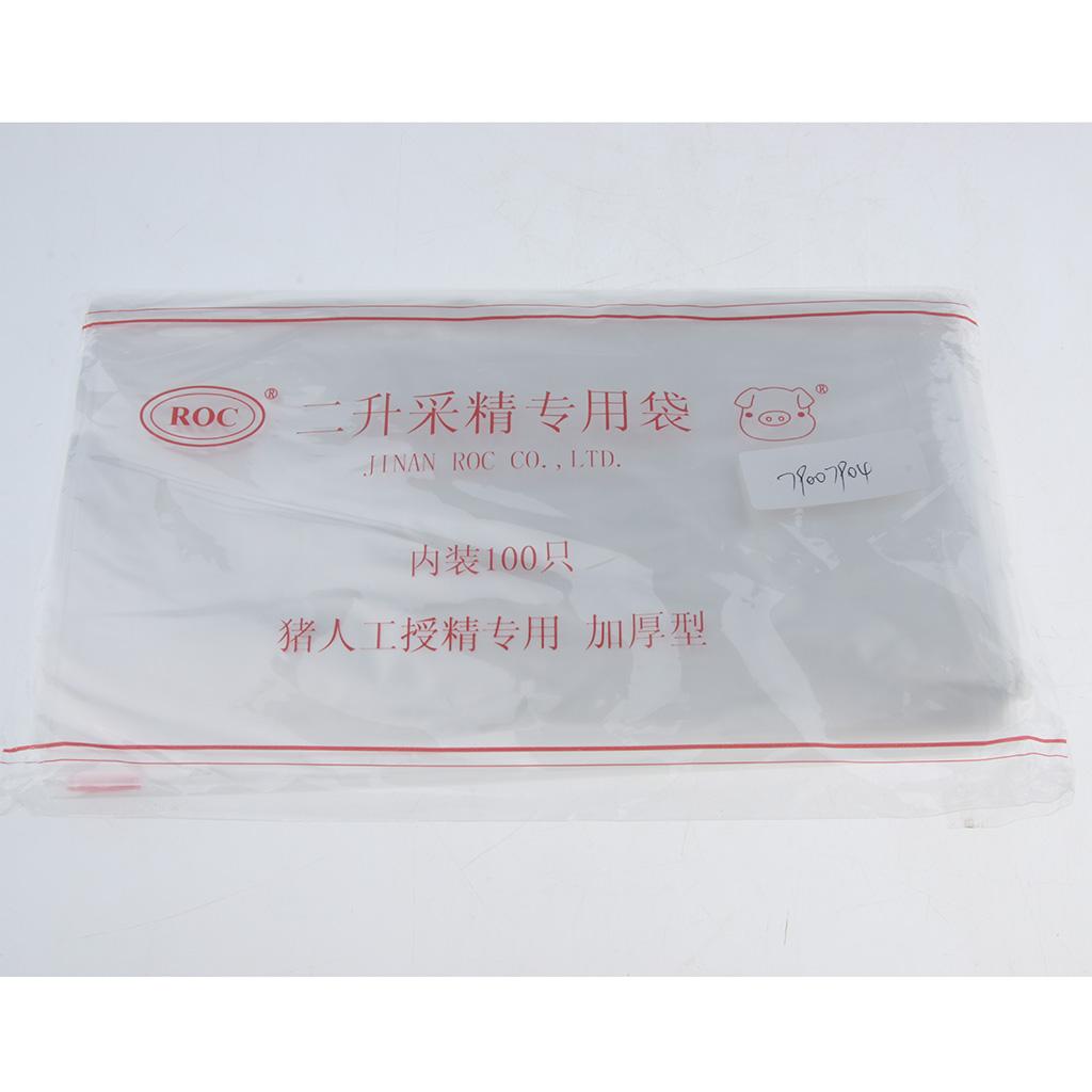 100x Disposable PVC Semen Gel Collection Storage Bag Animal Pig Breeding 2L