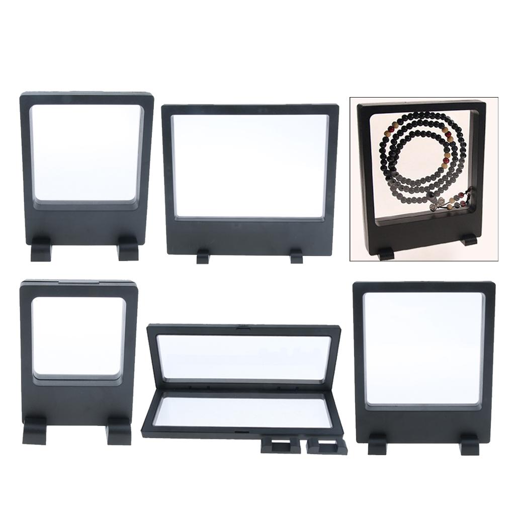 3D Floating Jewelry Coin Display Frame Case Box Stand Rack Holder 9x23cm