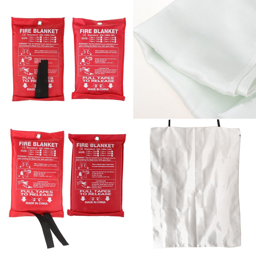 Fire Blanket, Fiberglass Fire Flame Retardent Emergency Surival Fire Shelter 1.8x1.8m