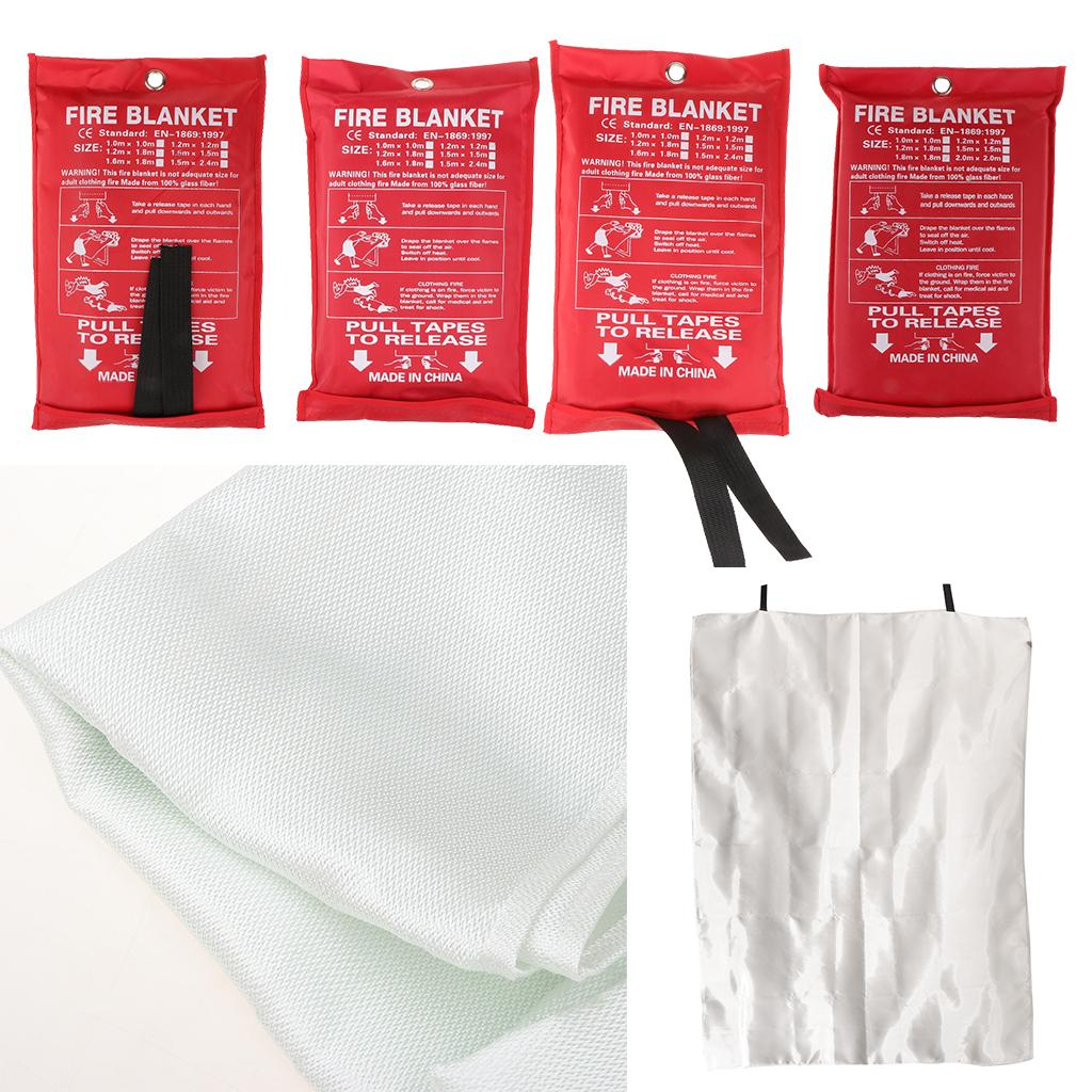 Fire Blanket, Fiberglass Fire Flame Retardent Emergency Surival Fire Shelter 1.8x1.8m