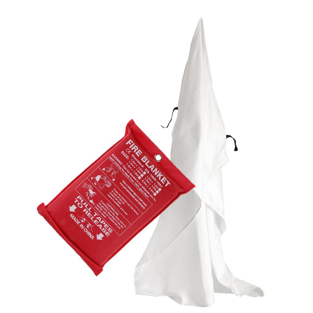 Fire Blanket, Fiberglass Fire Flame Retardent Emergency Surival Fire Shelter 1.8x1.8m
