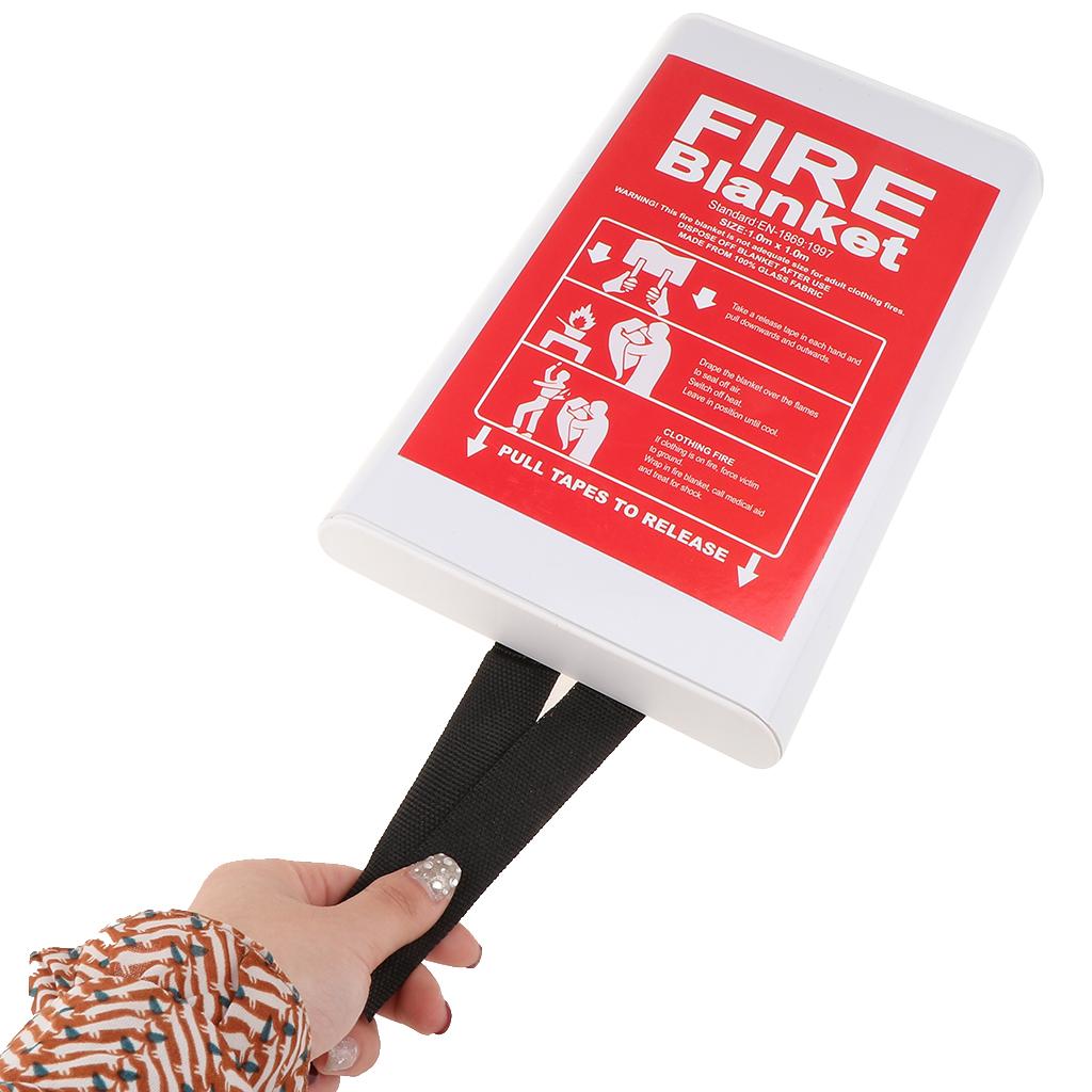 Fiberglass Safety Fire Blanket Emergency Survival Flame Retardant 1x1m b