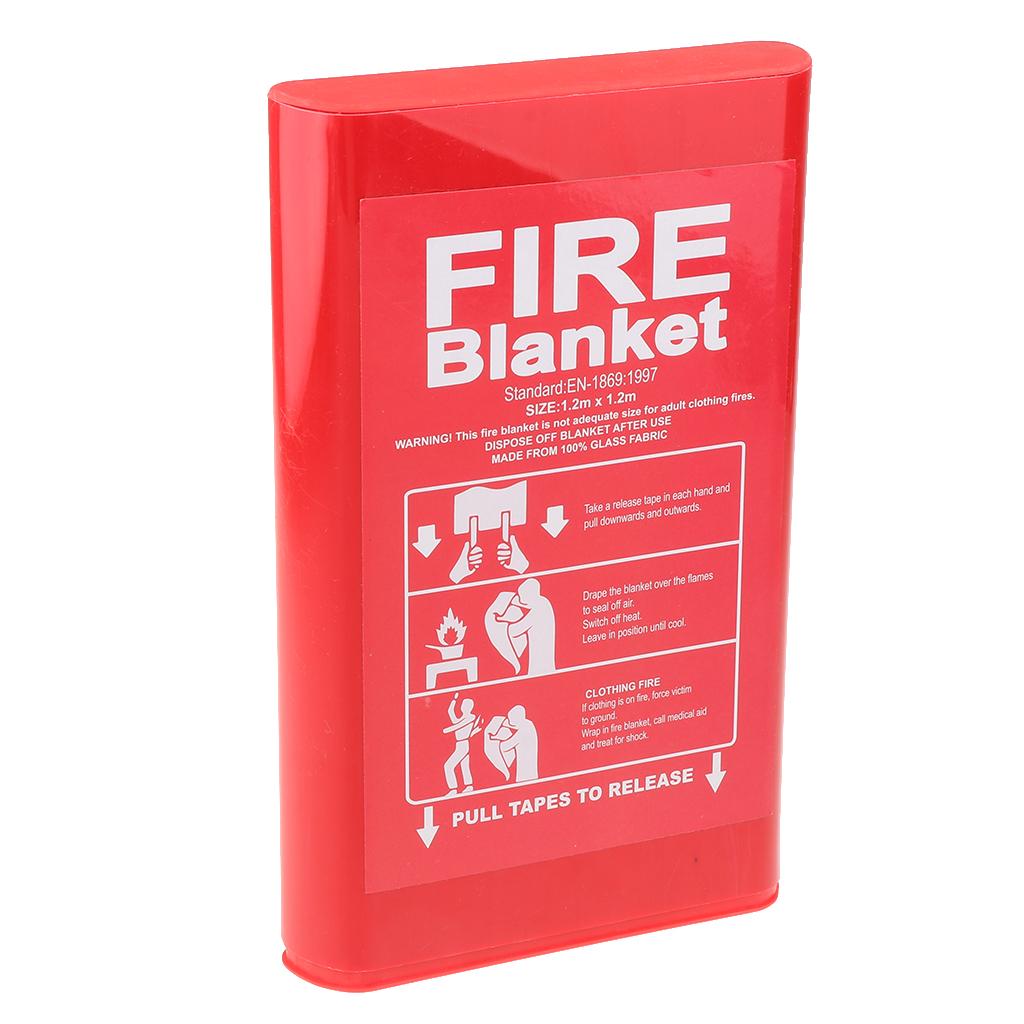 Fiberglass Safety Fire Blanket Emergency Survival Flame Retardant 1.2x1.2m