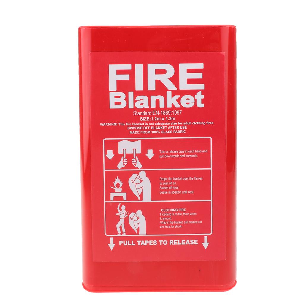 Fiberglass Safety Fire Blanket Emergency Survival Flame Retardant 1.2x1.2m
