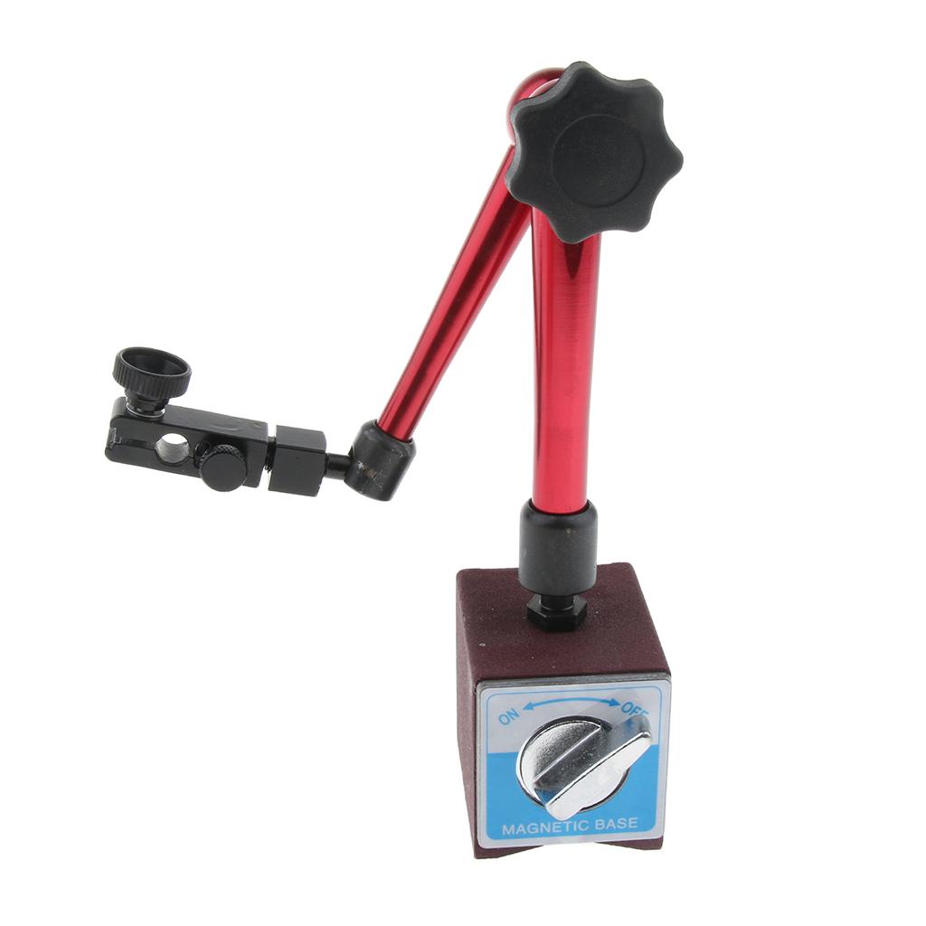Heavy Duty 8mm Dial Gage Holder Magnetic Mag Base On Off Tool Stand red