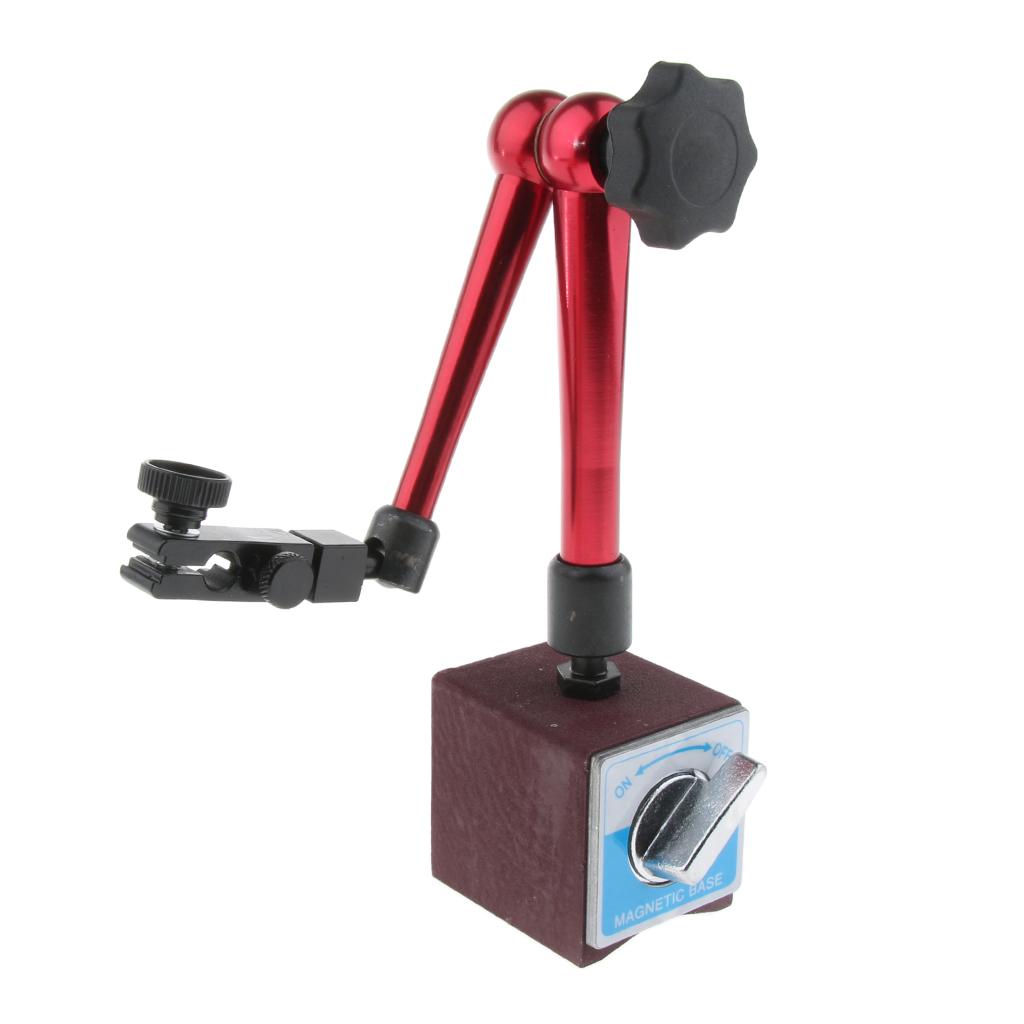 Heavy Duty 8mm Dial Gage Holder Magnetic Mag Base On Off Tool Stand red