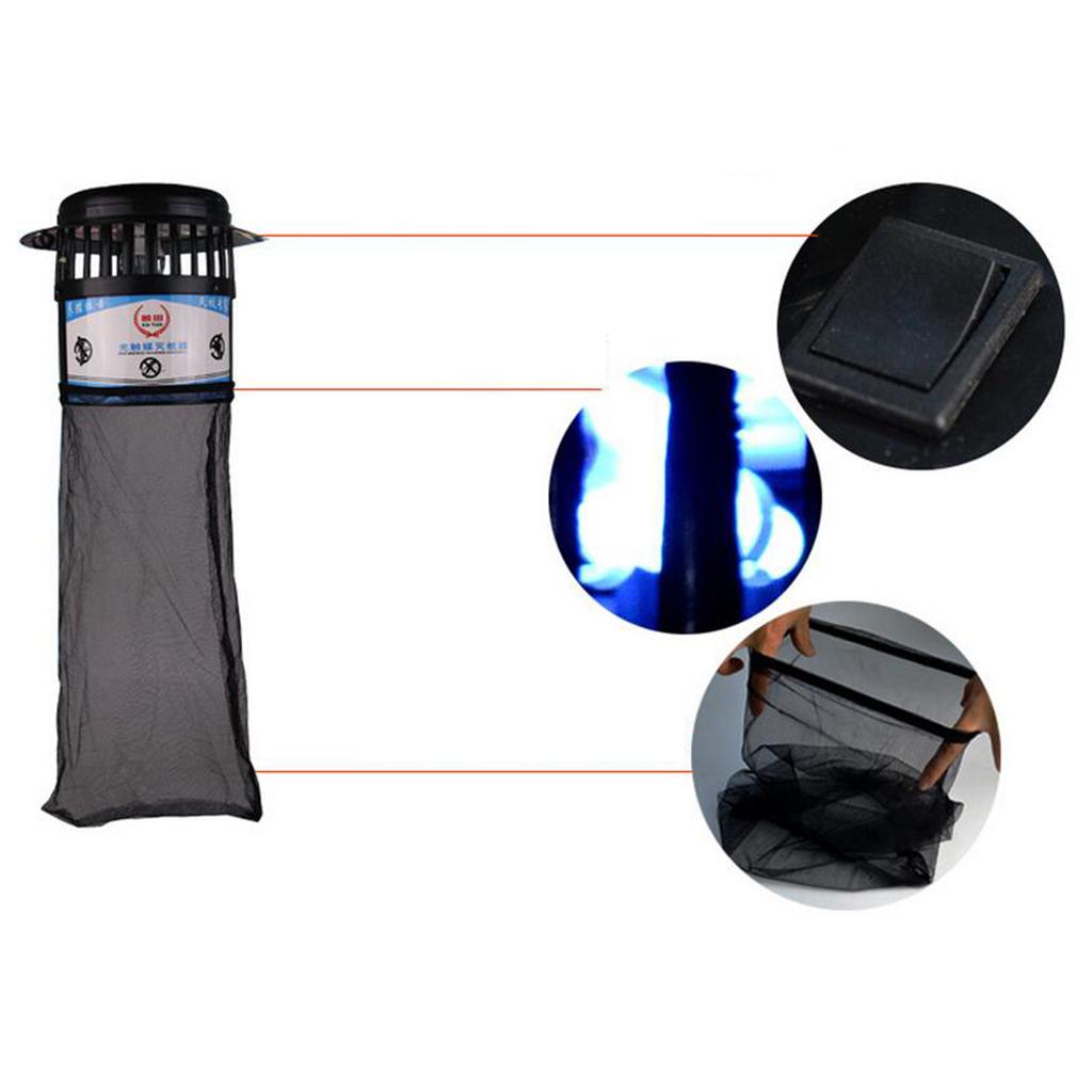 Killer Insect Fly Inhaler Trap Lamp Catcher Light 60x17cm Mesh Bag