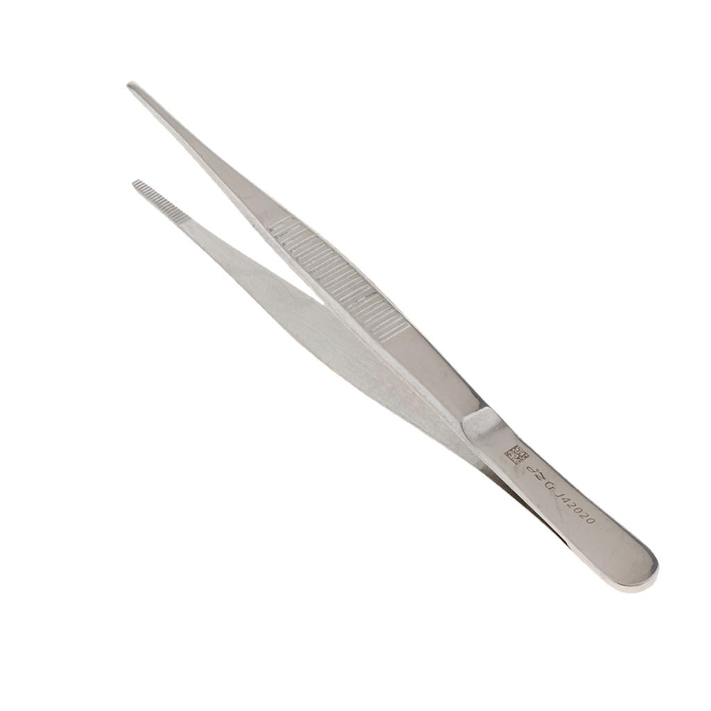 Long Stainless Steel Straight Tweezers for Detailed Work 14cm Length A