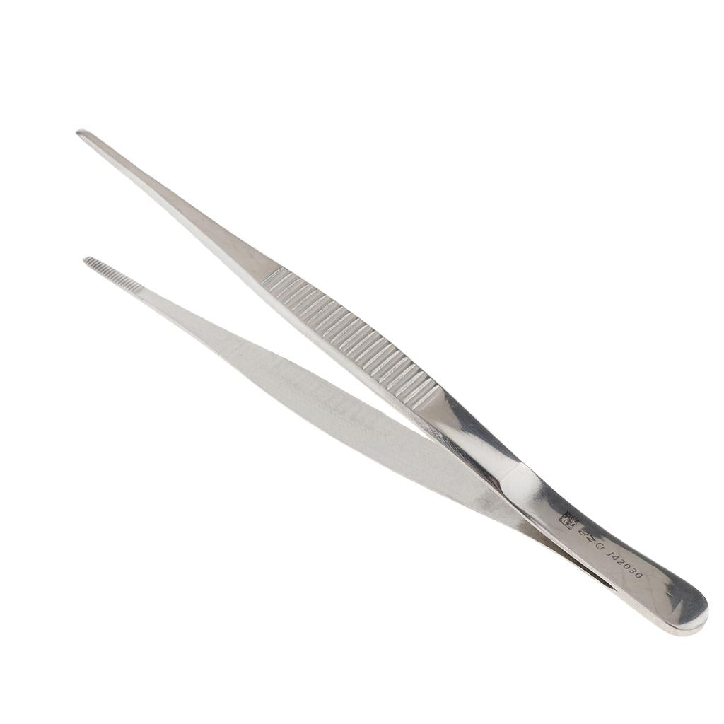Long Stainless Steel Straight Tweezers for Detailed Work 16cm Length A