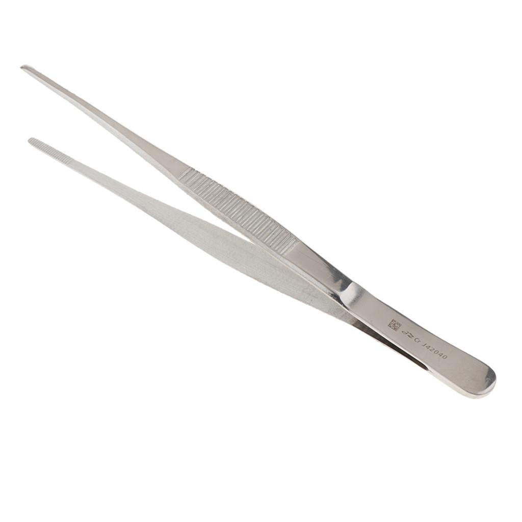 Long Stainless Steel Straight Tweezers for Detailed Work 18cm Length A