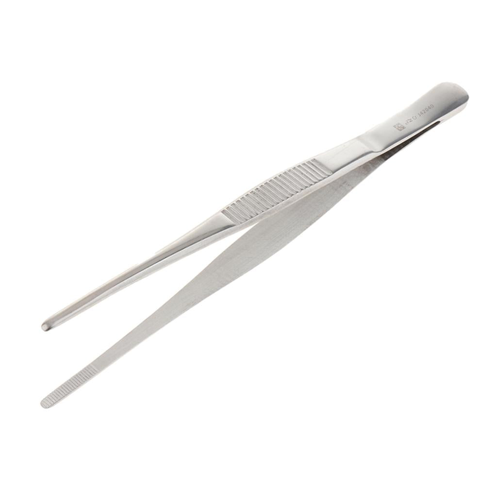 Long Stainless Steel Straight Tweezers for Detailed Work 18cm Length A