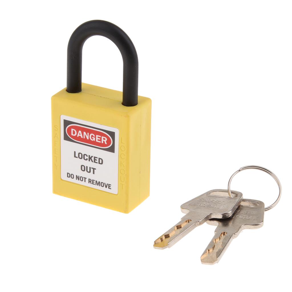 Safety Lockout Padlock Keyed Different 25mm Height Shackle  Yellow