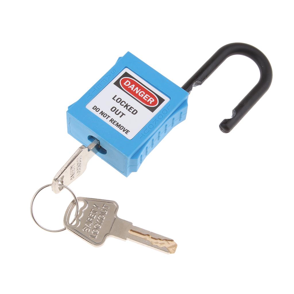 Safety Lockout Padlock Keyed Different 25mm Height Shackle  Blue_2