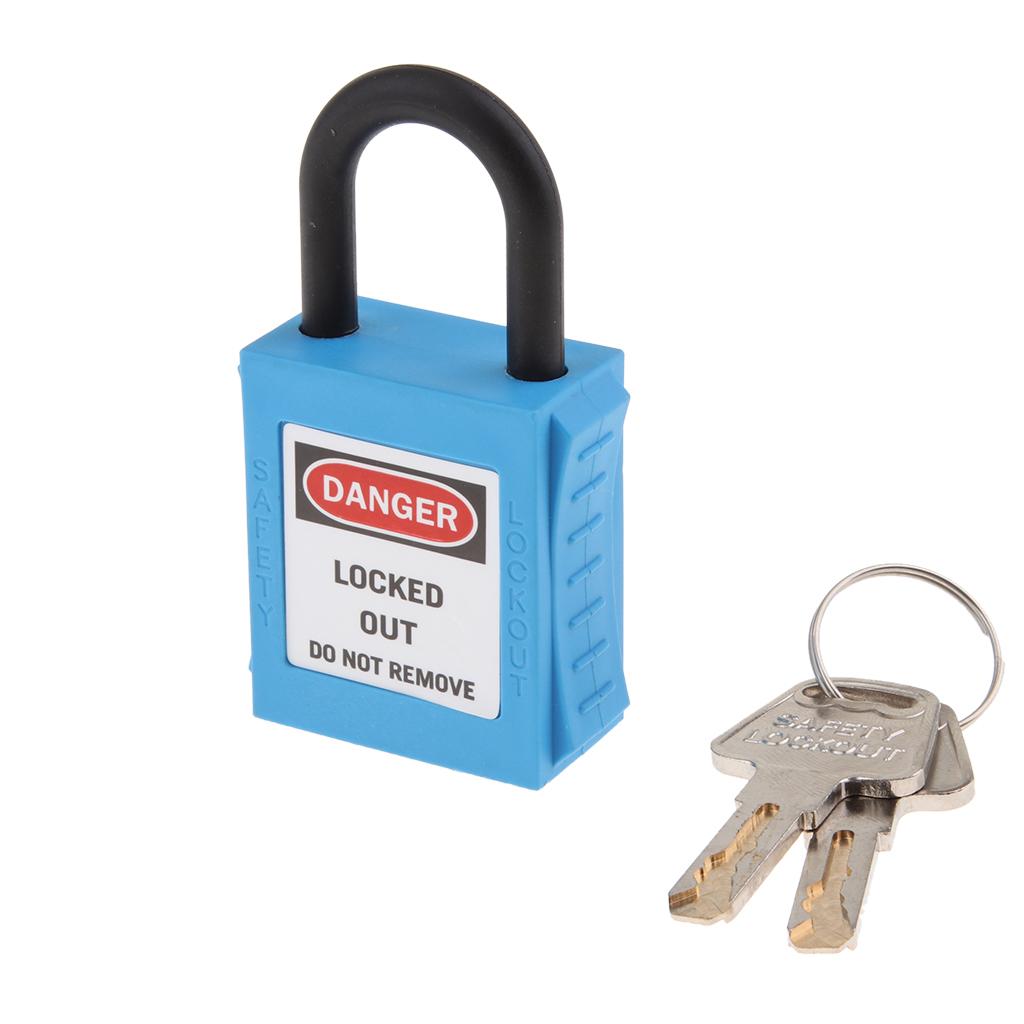 Safety Lockout Padlock Keyed Different 25mm Height Shackle  Blue_2