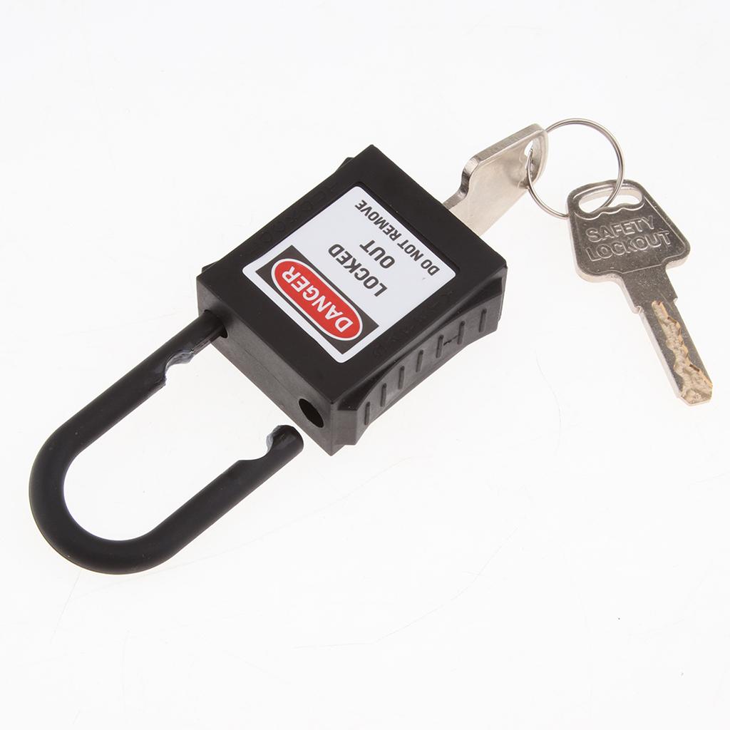 Safety Lockout Padlock Keyed Different 25mm Height Shackle  Black_2