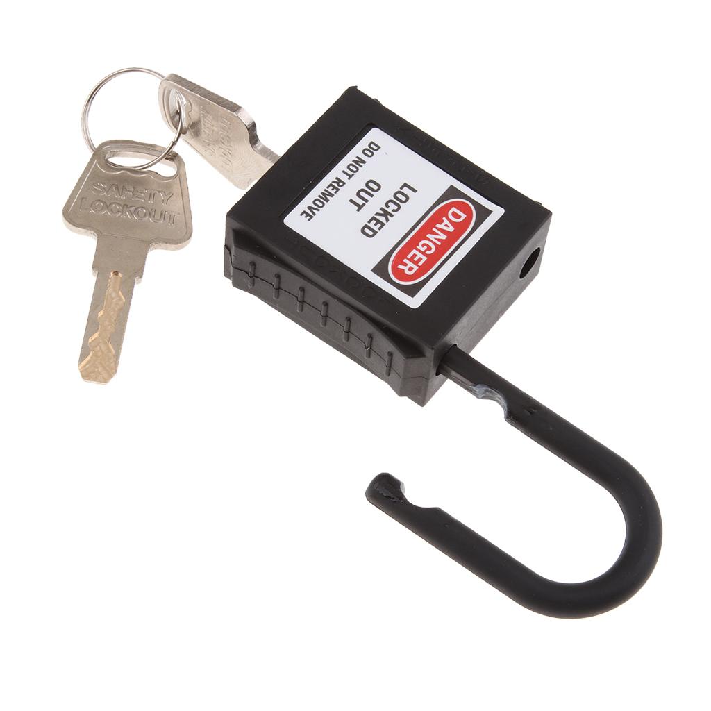 Safety Lockout Padlock Keyed Different 25mm Height Shackle  Black_2