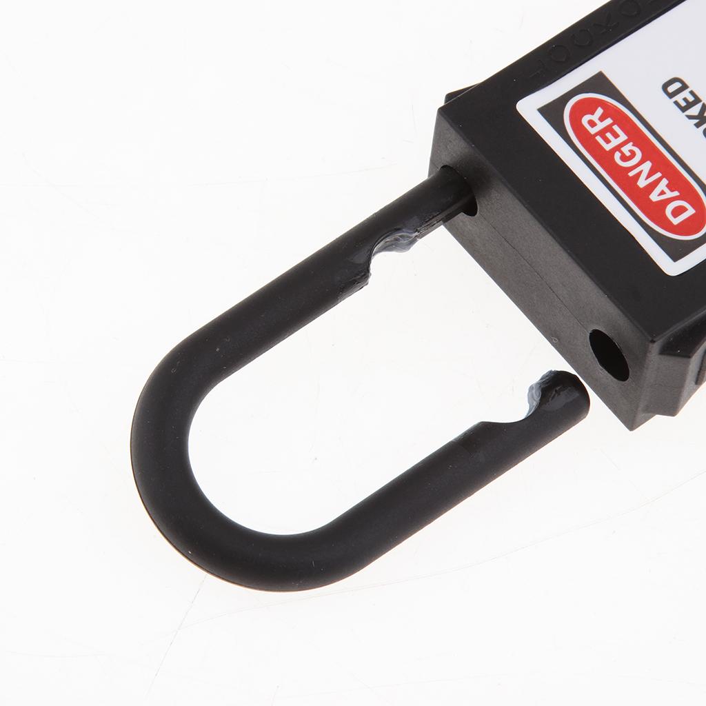 Safety Lockout Padlock Keyed Different 25mm Height Shackle  Black_2