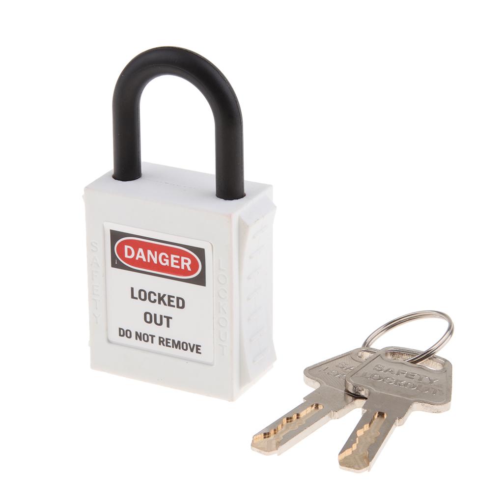 Safety Lockout Padlock Keyed Different 25mm Height Shackle  White_2