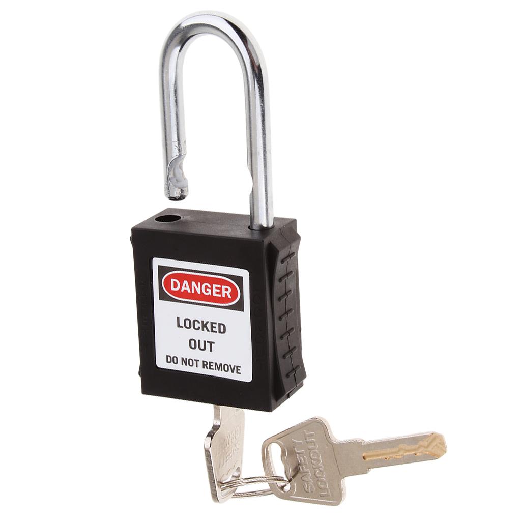Safety Security Lockout Padlock Keyed Different Black