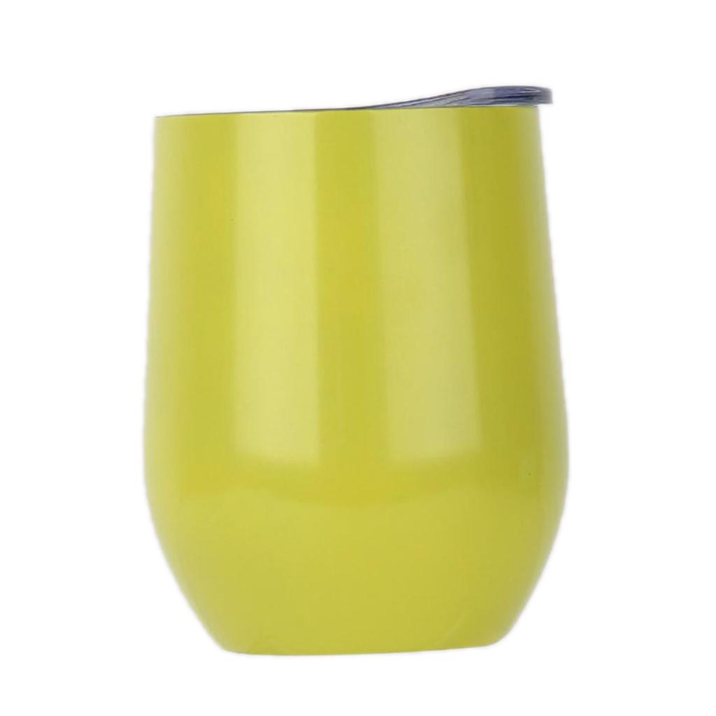 Insulated Stainless Steel Wine Double Wall Vacuum Cup 12oz Yellow