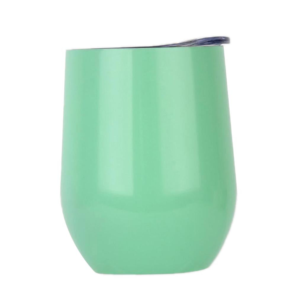 Insulated Stainless Steel Wine Double Wall Vacuum Cup 12oz Light Green