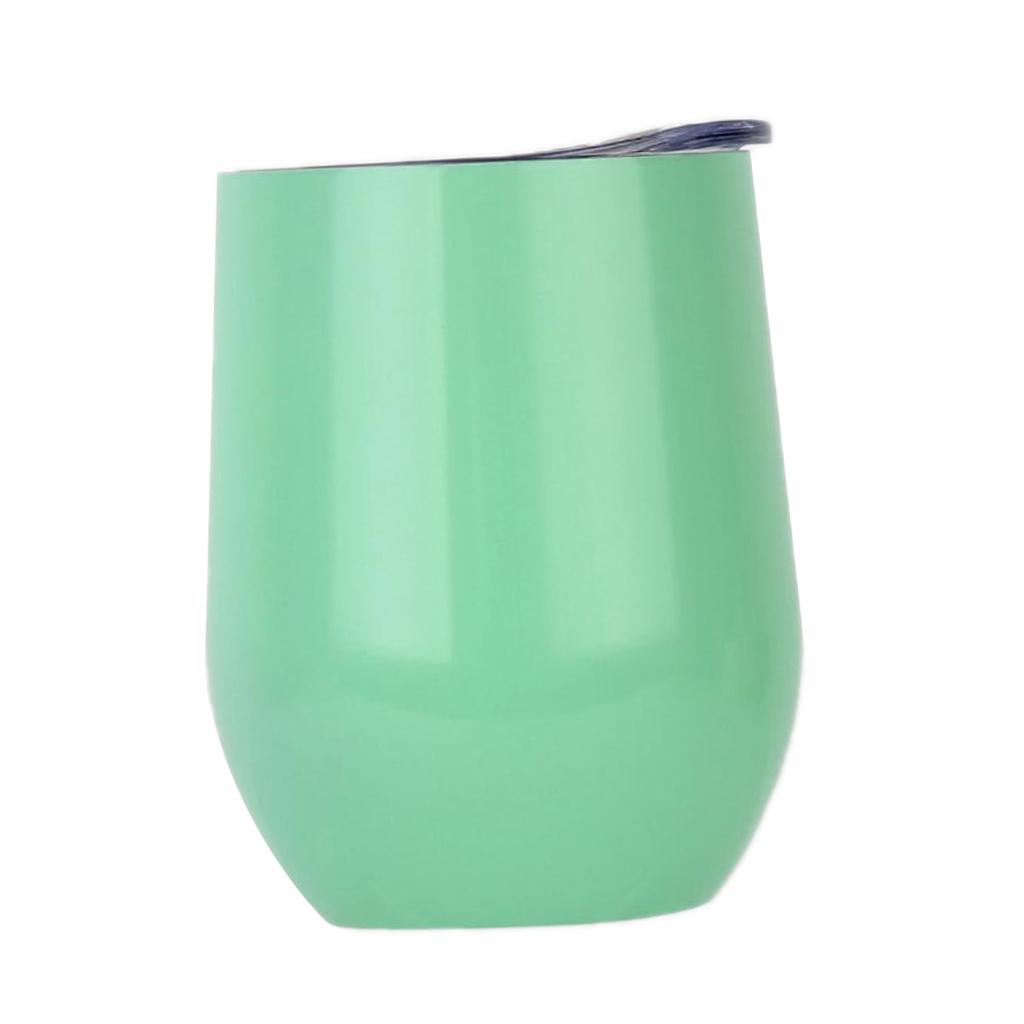 Insulated Stainless Steel Wine Double Wall Vacuum Cup 12oz Light Green