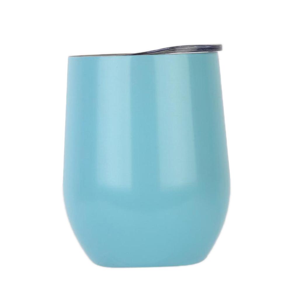 Insulated Stainless Steel Wine Double Wall Vacuum Cup 12oz Light Blue