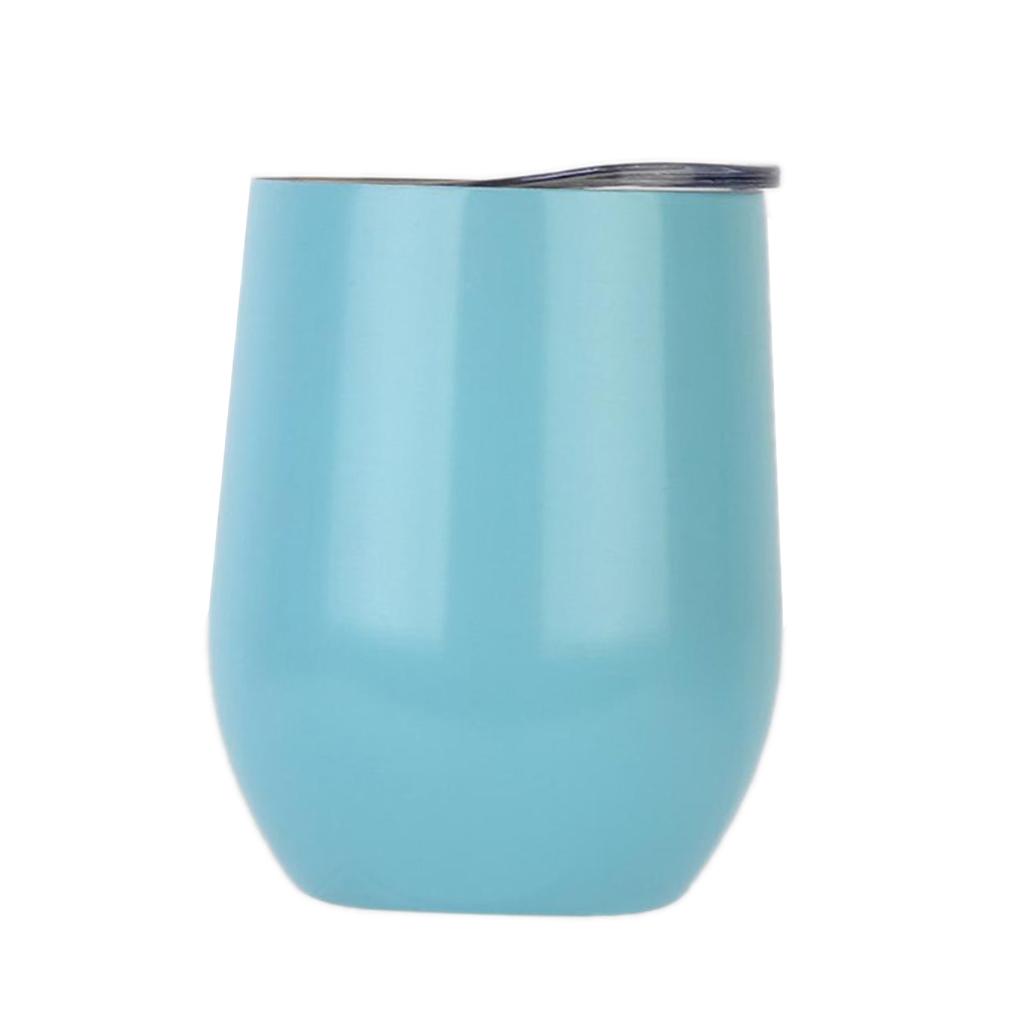 Insulated Stainless Steel Wine Double Wall Vacuum Cup 12oz Light Blue