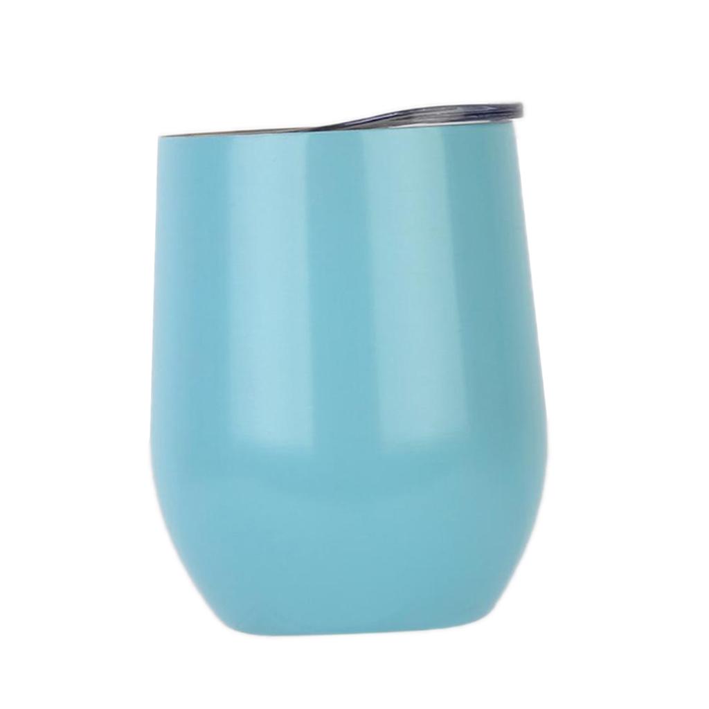Insulated Stainless Steel Wine Double Wall Vacuum Cup 12oz Light Blue