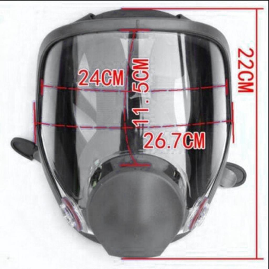 Single Full Face Smoke Gas Filter Guards Shields Anti-fog Facepiece 6600