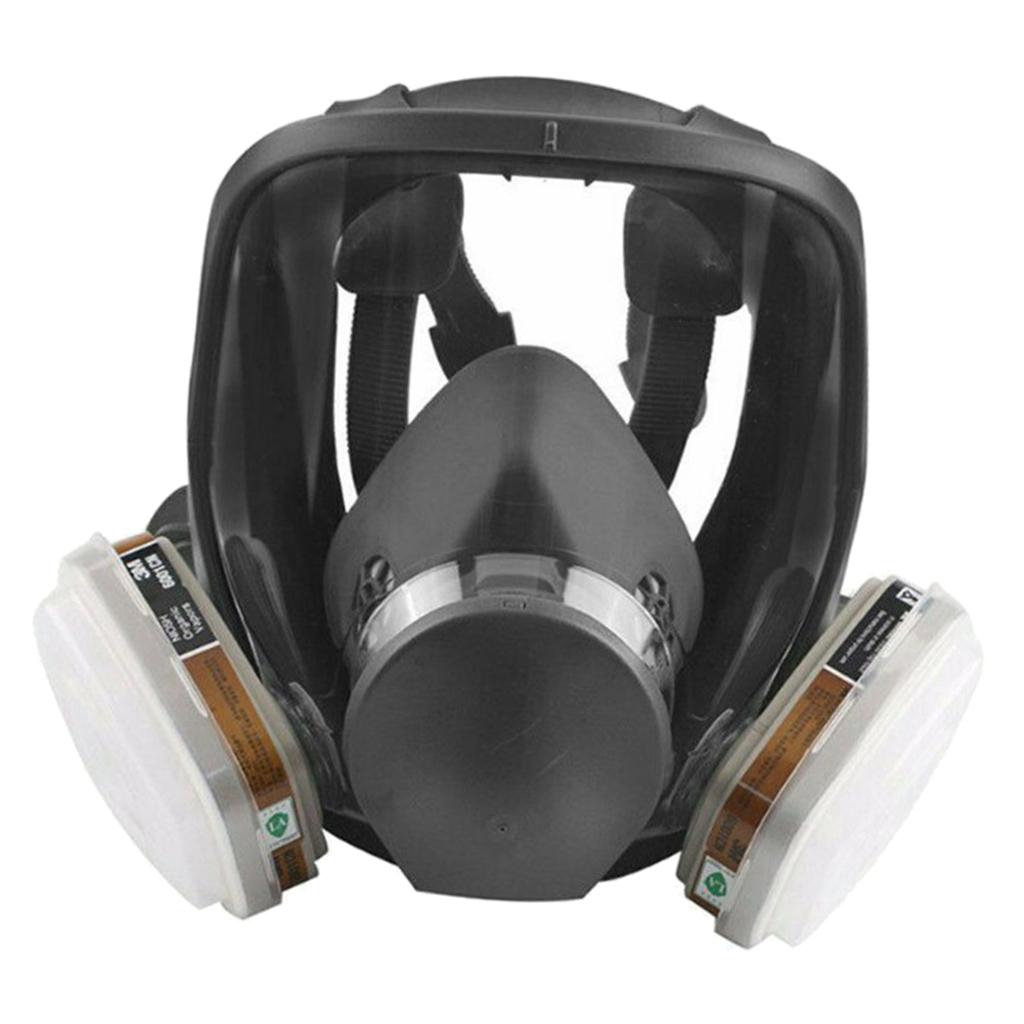 Full Face Smoke Gas Filter Guards Shields Anti-fog Facepiece w/ Cartrige