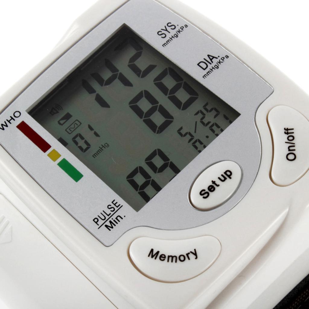 Automatic Digital Wrist Blood Pressure Monitor Cuff Machine Home Test Device