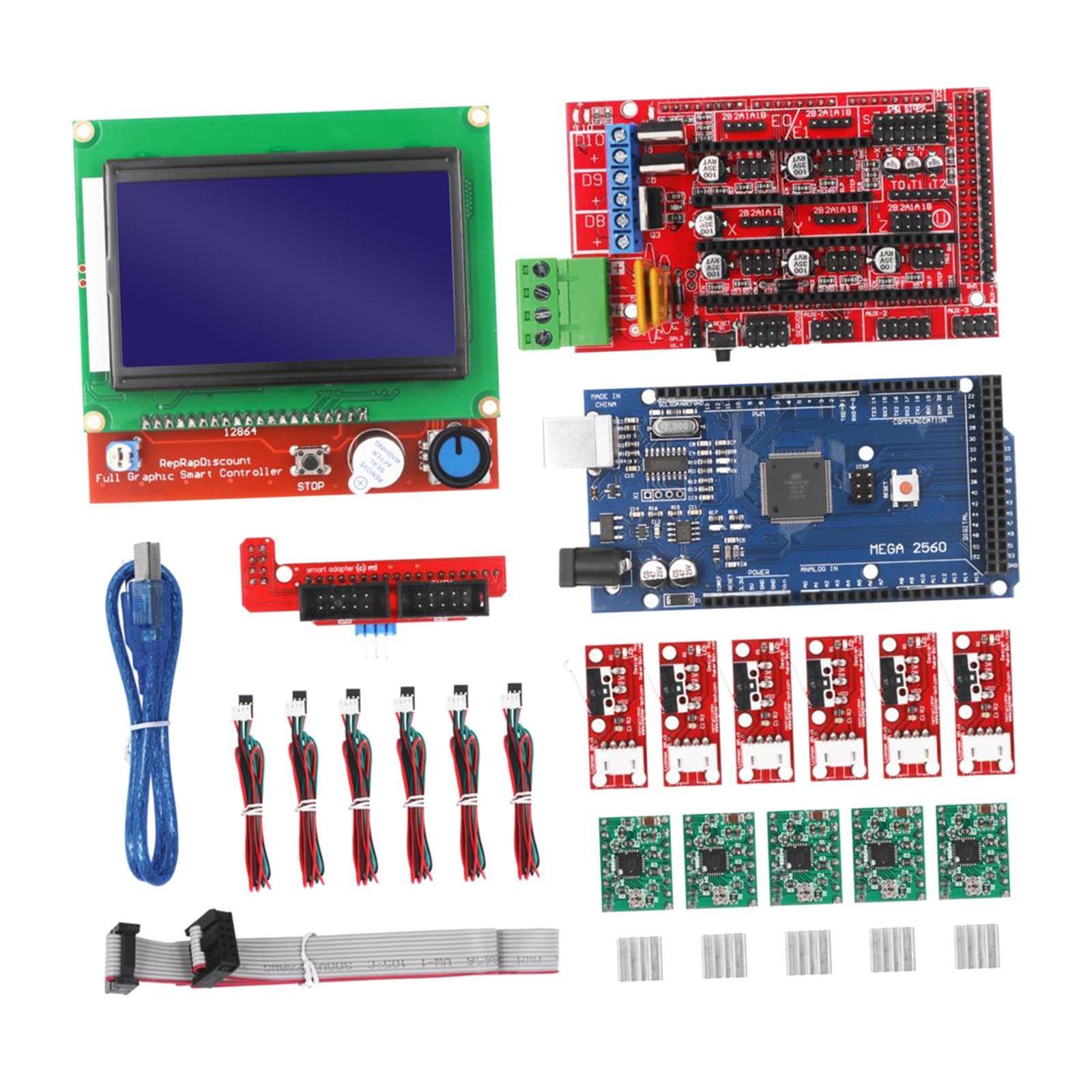 3D Printer Controller Kit RAMPS 1.4+2560 Board+A4988 Stepper Motor Driver