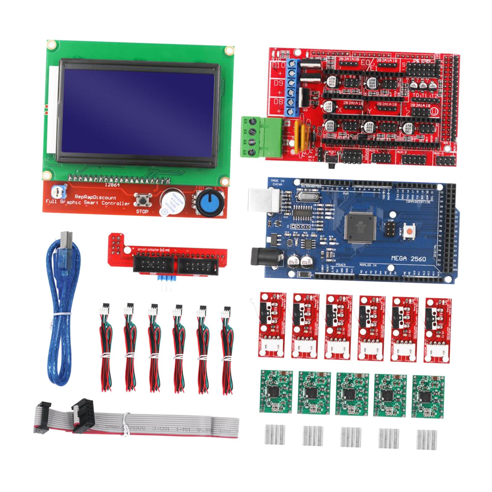 3D Printer Controller Kit RAMPS 1.4+2560 Board+A4988 Stepper Motor Driver