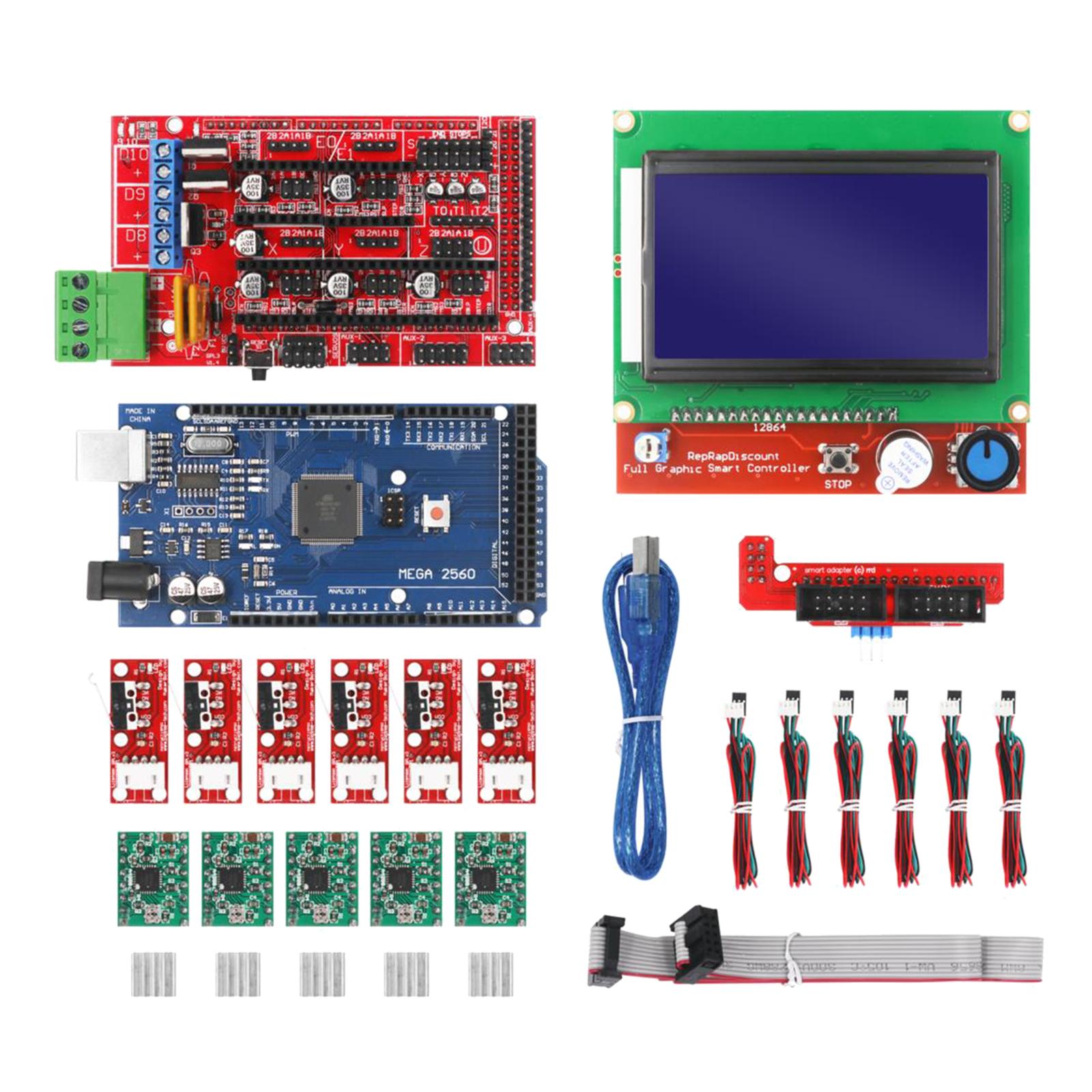 3D Printer Controller Kit RAMPS 1.4+2560 Board+A4988 Stepper Motor Driver