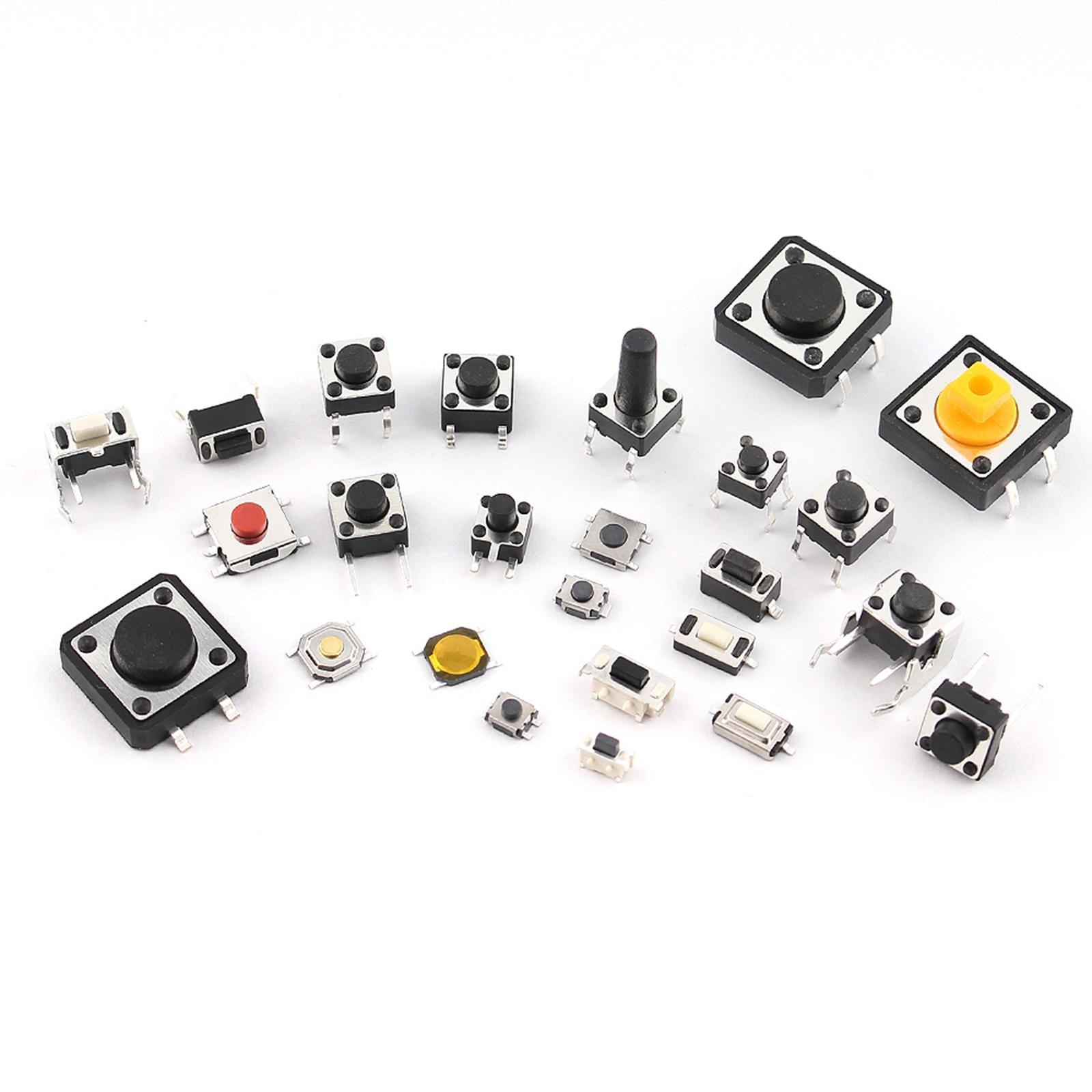 Push Button Micro Bit 25 Values Tactile Push Button Micro Switch Assortment Kit 125PCS(25x5P ...