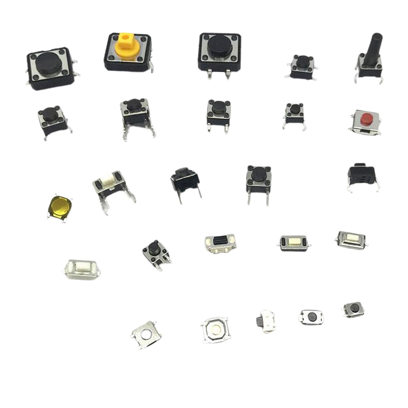 25 Values Tactile Push Button Micro Switch Assortment Kit 125PCS(25x5PCS)