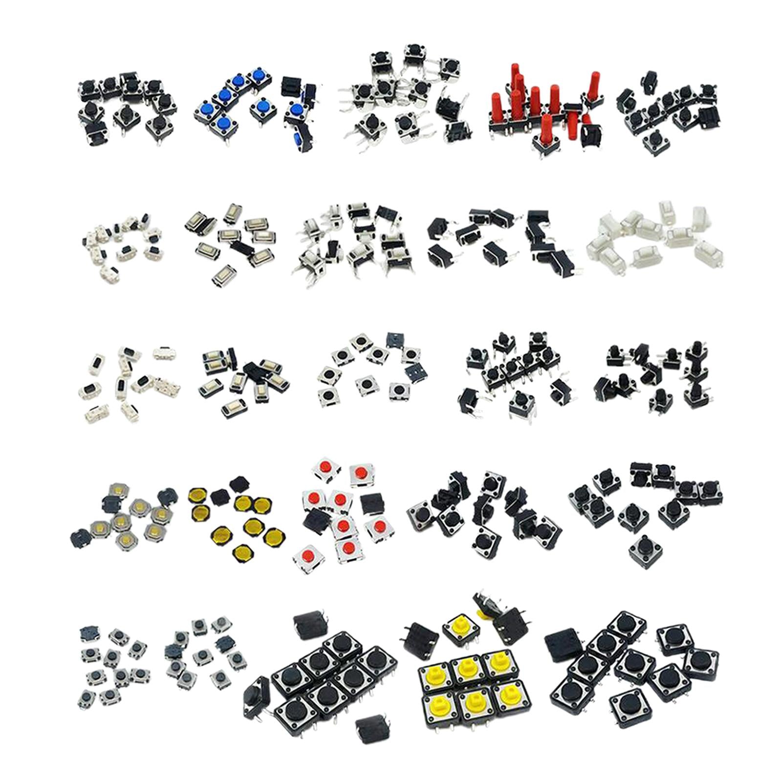25 Values Tactile Push Button Micro Switch Assortment Kit 250PCS(25x10PCS)