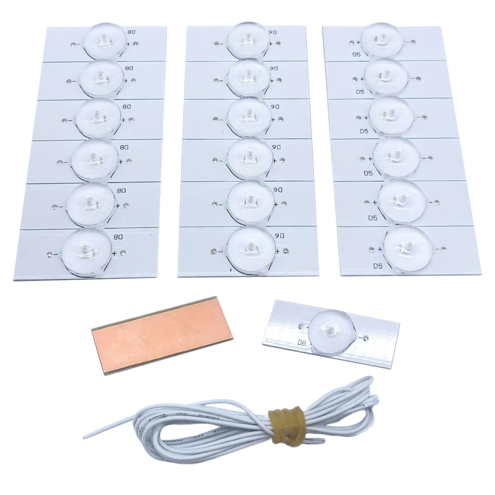 SMD Lamp Beads with Optical Lens Fliter for 32-65 LED  50pcs 3V with Wire