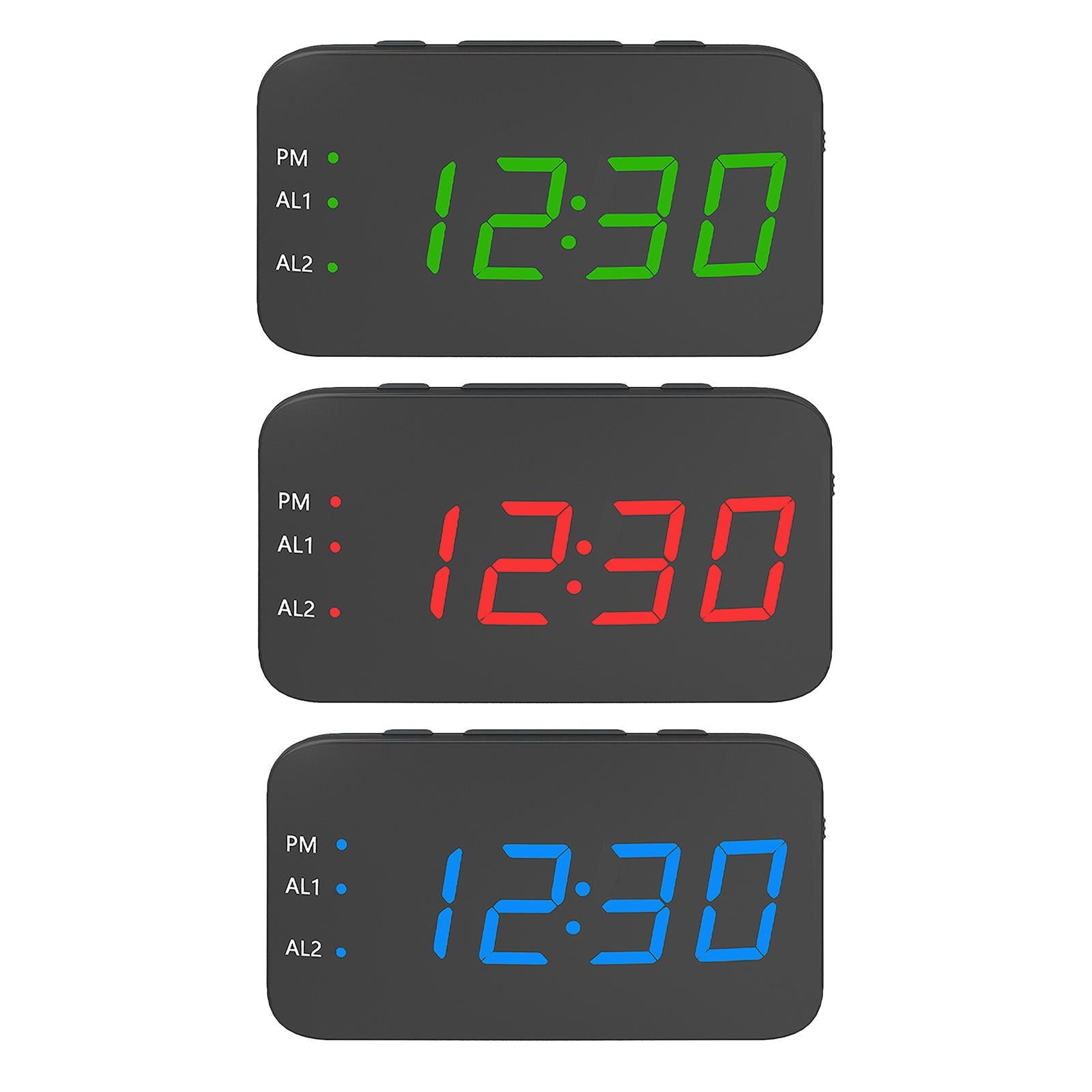 Digital Alarm Clock Led LED Display Snooze Desk Temperature Display Red