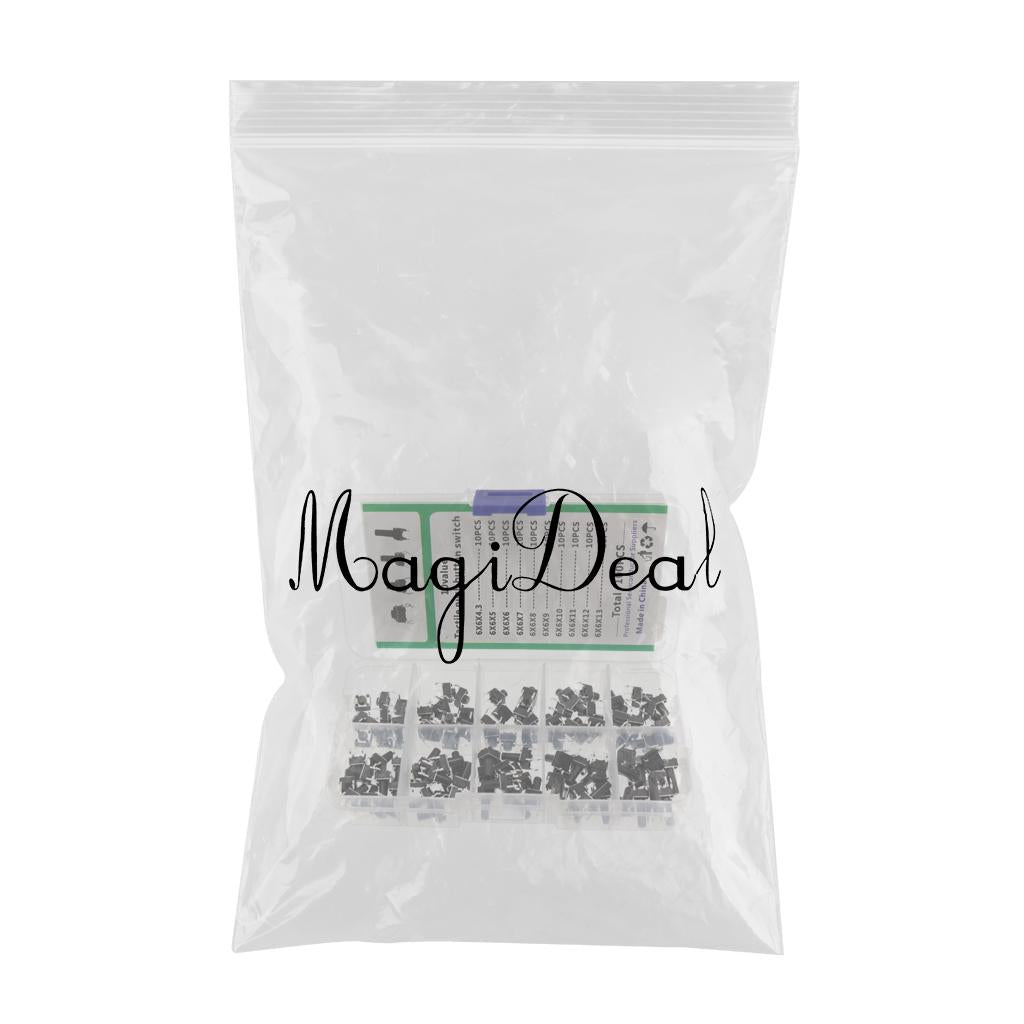 Set of 100 Micro Momentary Tactile Tact Push Button Switch Kit Storage Box