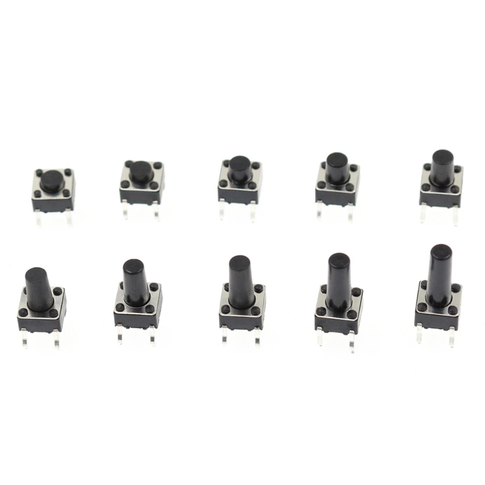 Set of 100 Micro Momentary Tactile Tact Push Button Switch Kit Storage Box