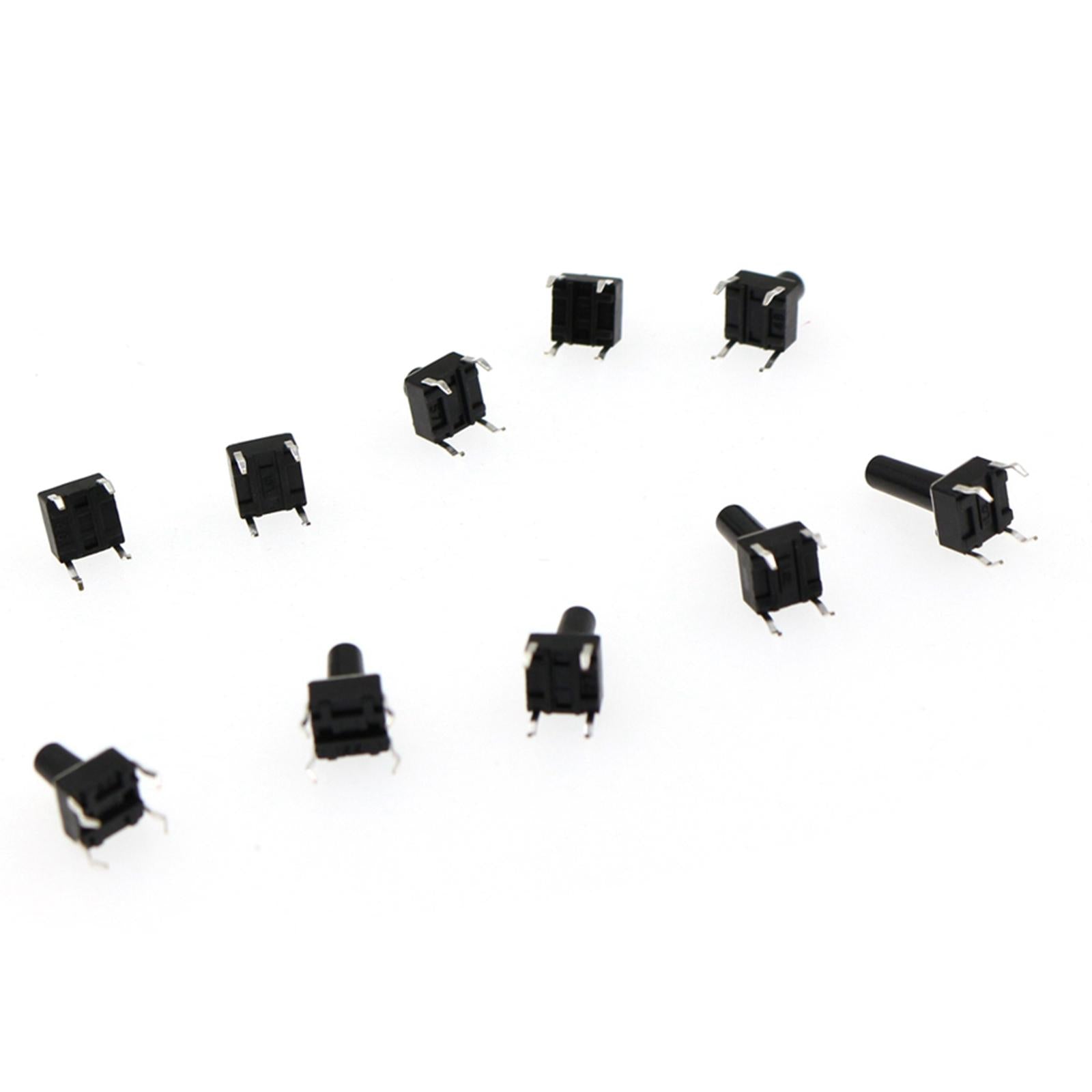 Set of 100 Micro Momentary Tactile Tact Push Button Switch Kit Storage Box