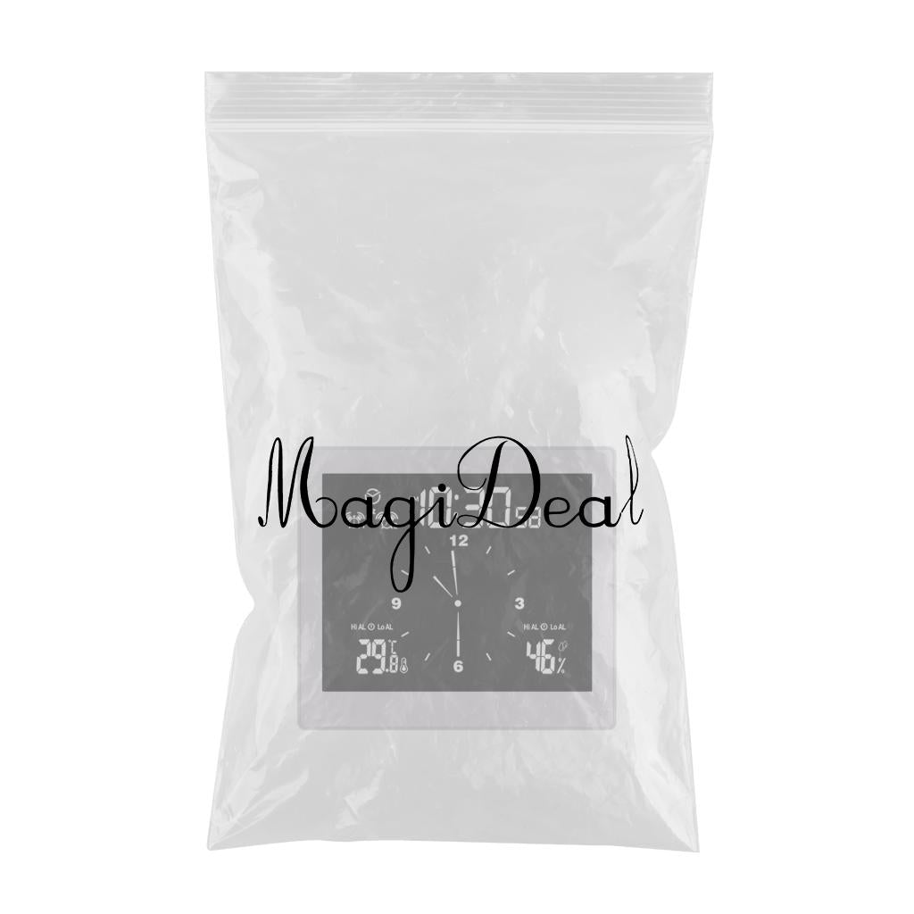 Desktop Wall Digital LCD Shower Clock Humidity Temperature LCD Display White