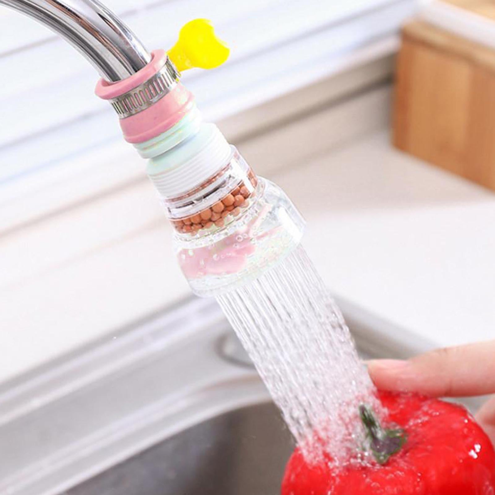 360 Deg Adjustable Faucet Extender Aerator Sprayer Nozzle Water Filter Pink
