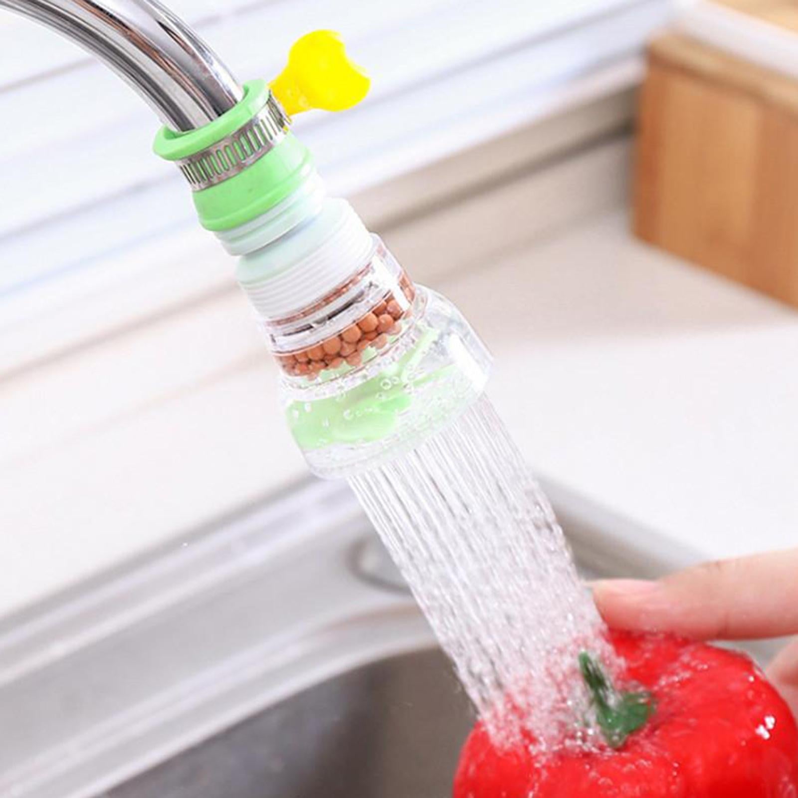 360 Deg Adjustable Faucet Extender Aerator Sprayer Nozzle Water Filter Green
