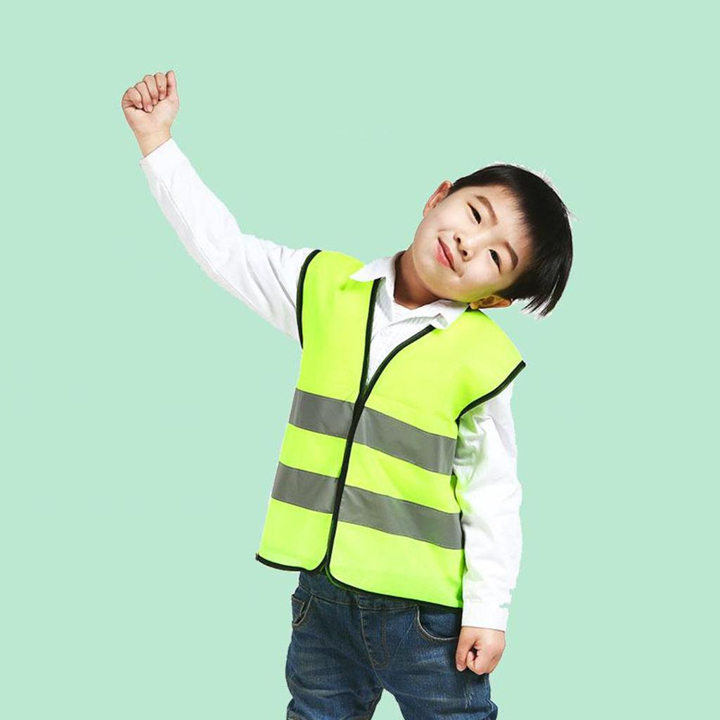 KIDS HIGH VISIBILITY HI VIZ VEST YELLOW GREEN REFLECTIVE SAFETY VEST